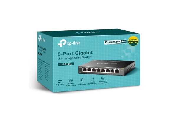 REDES TP-LINK GIGASWITCH 8 PTO TL-SG108E SEMIGESTIONABLE