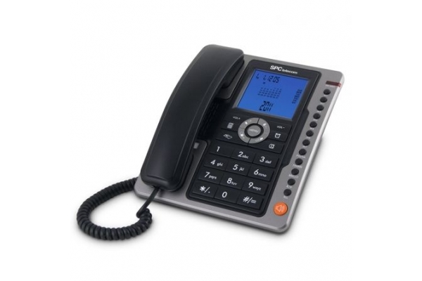TELEFONO SOBREMESA SPC TELECOM 3604 NEGRO IDENTIFICADOR DE LLAMADAS 7 REG MANOS LIBRES