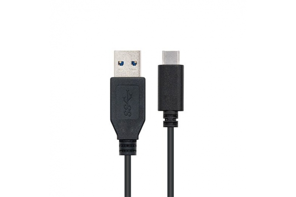 CABLE USB-A 3.1 A USB-C 3.1 1M NEGRO NANOCABLE 10.01.4001
