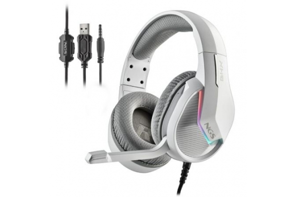 AURICULARES GAMING CON MICROFONO NGS GHX-515 JACK 3.5 BLANCOS
