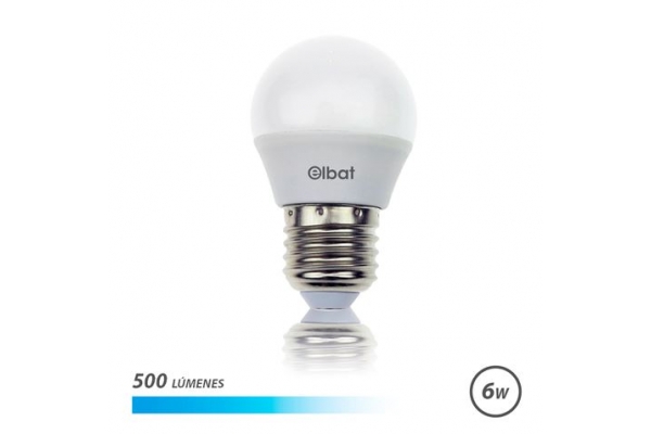ELBAT BOMBILLA LED G45 E27 6W 500 LUMENES - LUZ FRIA - COLOR BLANCO