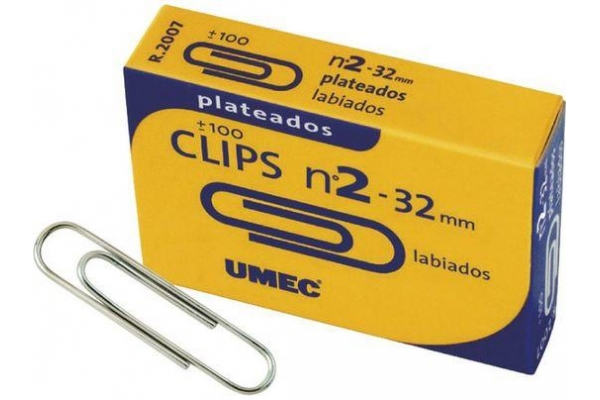 UMEC CLIPS PLATEADOS Nº 2 - 32MM CAJA DE 100 -10 CAJAS-