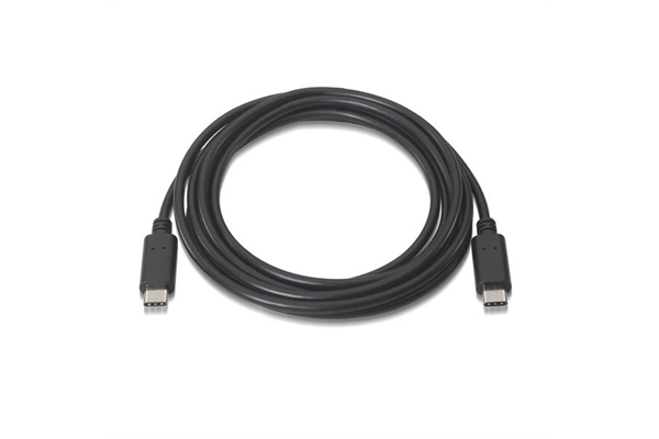 CABLE USB 2.0 3A, TIPO C USB-C M-USB-C M 2M NEGRO NANOCABLE 10.01.2302