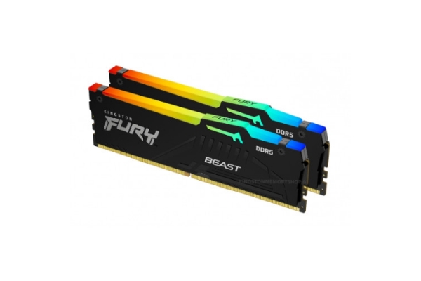 MEMORIA RAM 32GB (16GB X 2 MODULOS) KINGSTON FURY BEAST RGB DDR5 5200MHZ 