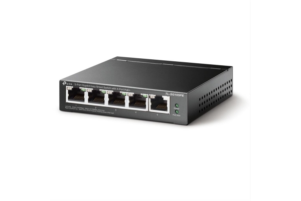 REDES SWITCH SEMIGESTIONABLE TP-LINK SG105PE 5P GIGABIT 4P POE+ TOTAL POE 65W CARCASA META