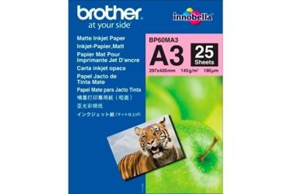 BROTHER PAPEL FOTOGRÁFICO A3 145GR INKJET PAQUETE 25H BLANCO MATE