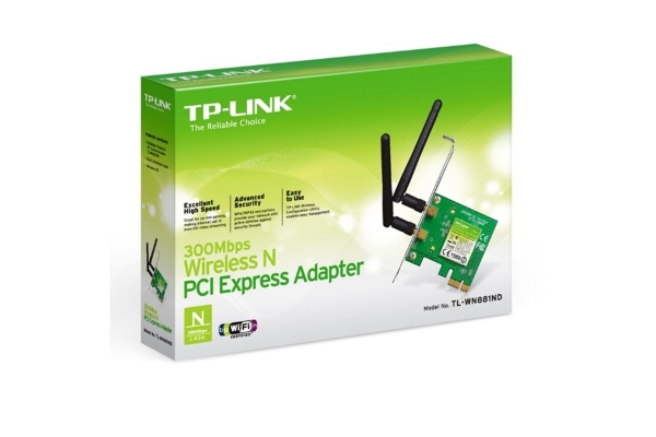 REDES TP-LINK TARJETA WIRELESS PCI N 2 ANT 300 MBPS TL-WN881ND